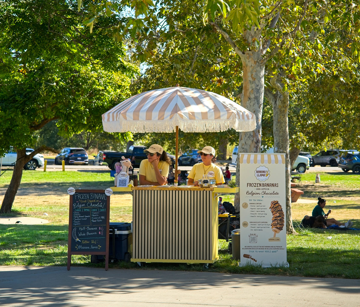 Banana Llama catering cart at outdoor Los Angeles event