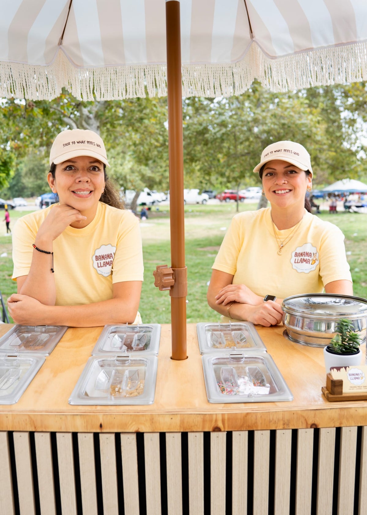 Banana Llama catering team at outdoor event in Los Angeles

